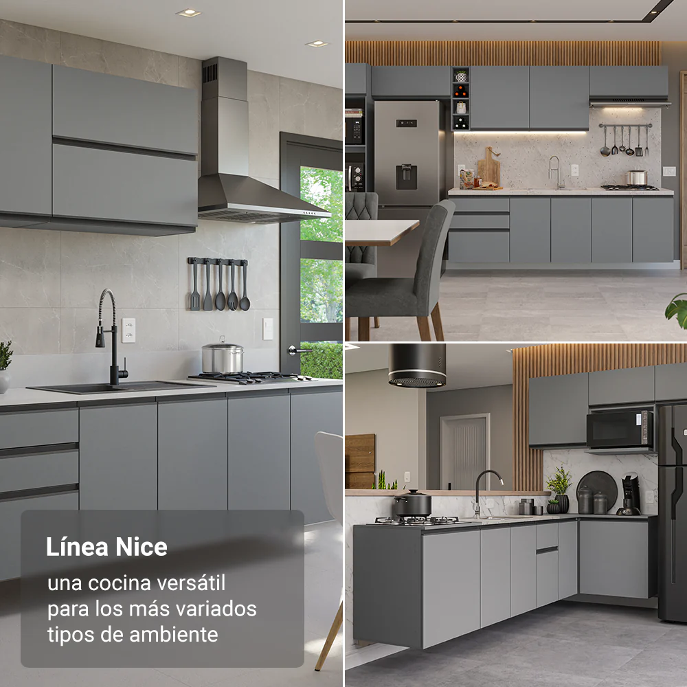 Combo completo de Cocina 340 cm, Flotante Gris Nice 02 - Image 5