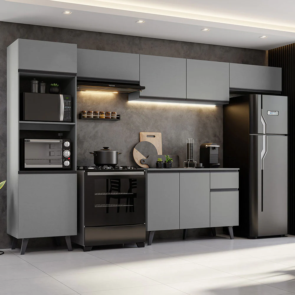 Combo Completo de Cocina 340 cm Gris Nice Madesa 01