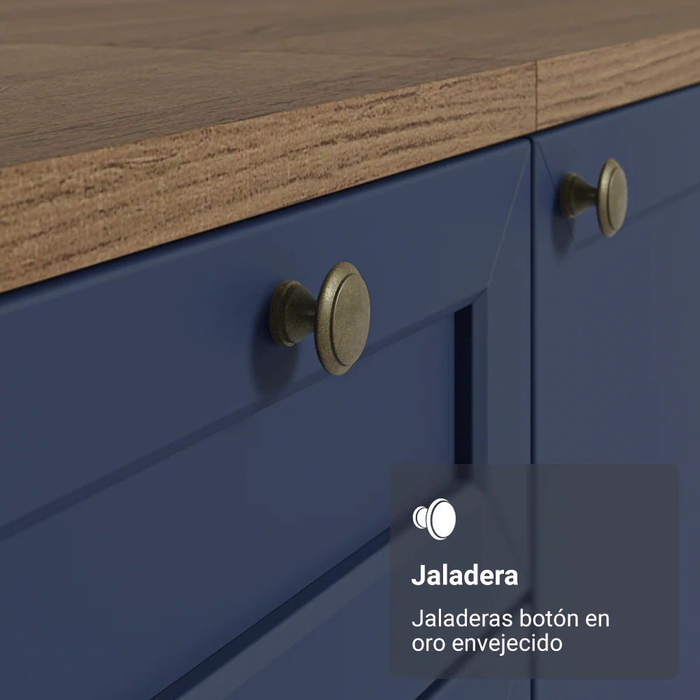 Combo completo de Cocina 340 cm Marrón/Azul Vik Madesa 01 - Image 7