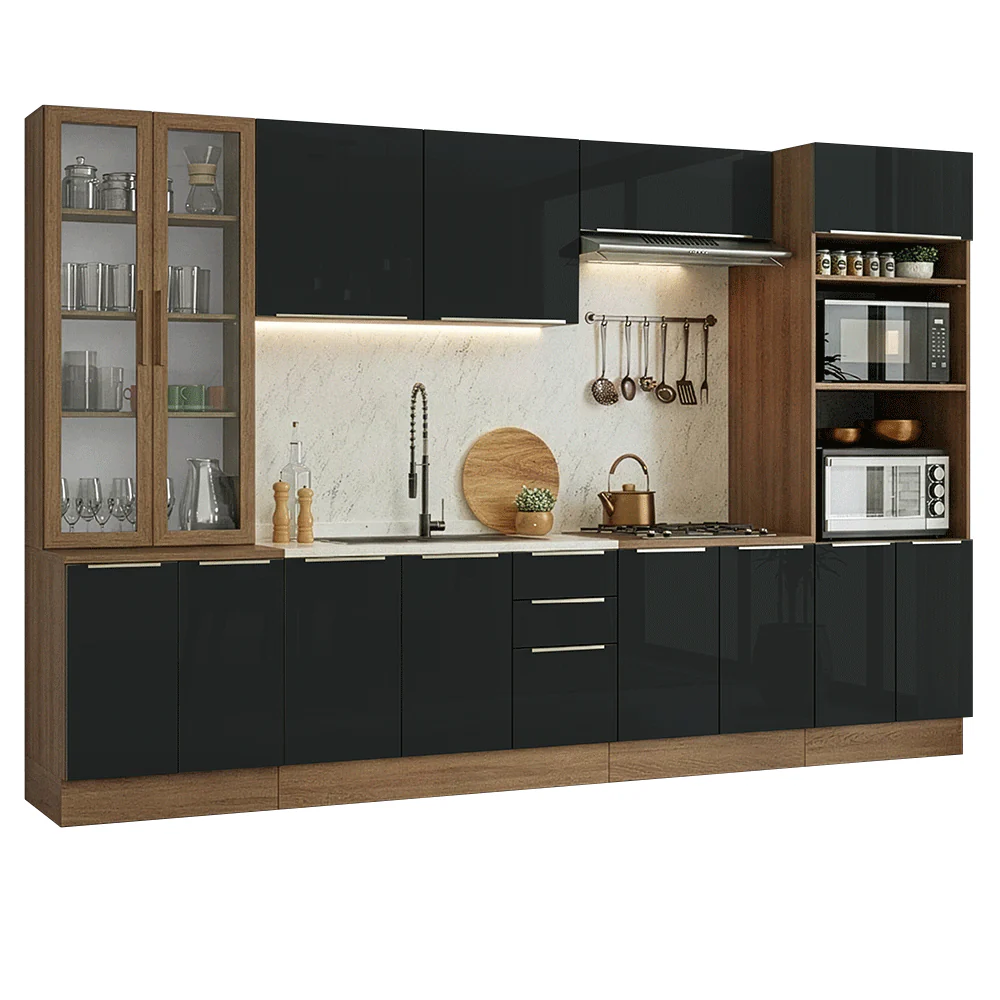 Combo completo de Cocina 340 x 60 cm Marrón/Negro Lux Madesa 04 - Image 3