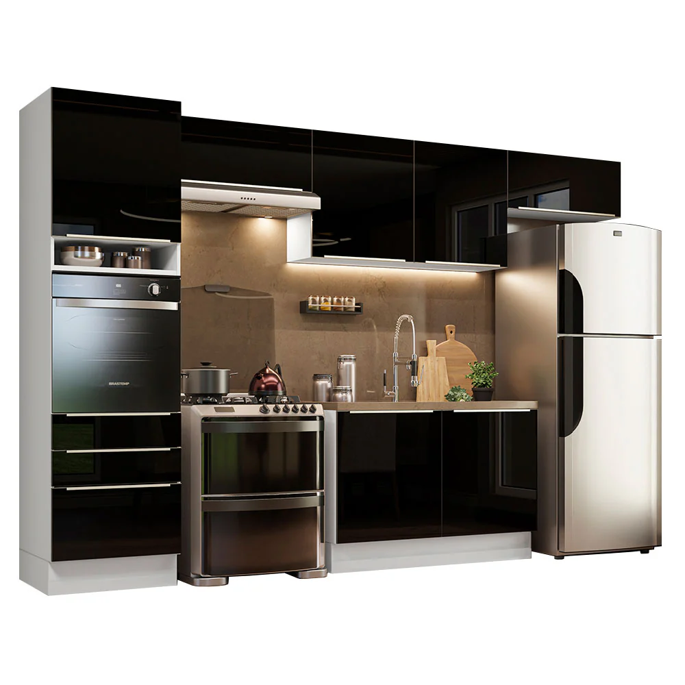 Combo completo de Cocina 340cm Blanco/Negro Lux Madesa 01 - Image 2