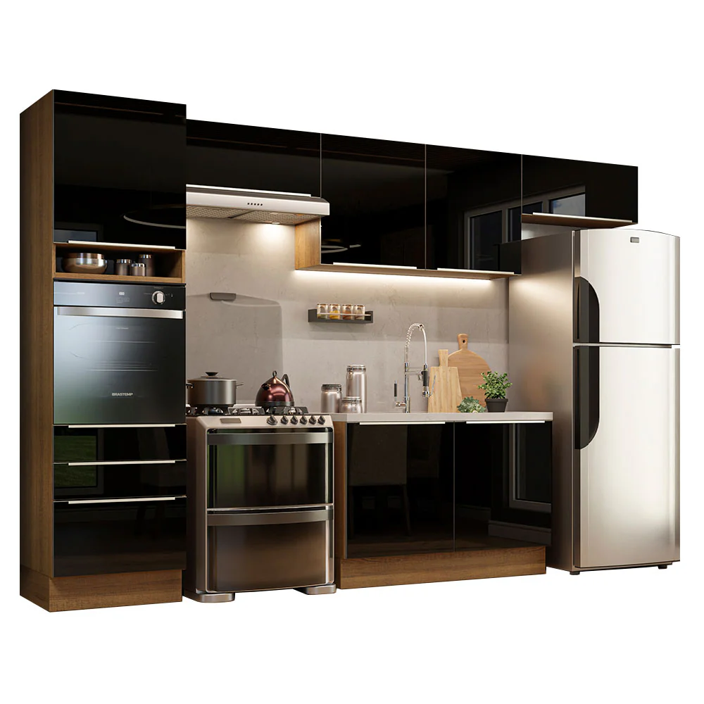Combo completo de Cocina 340cm Marrón/Negro Lux Madesa 01 - Image 2