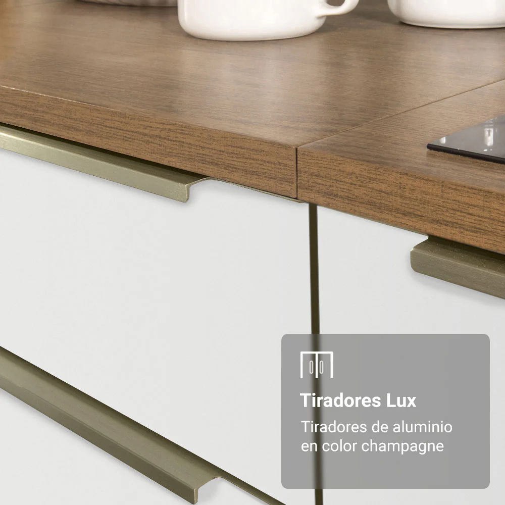 Combo completo de Cocina 350 x 60 cm Marrón/Blanco Aterciopelado Lux Madesa 02 - Image 7