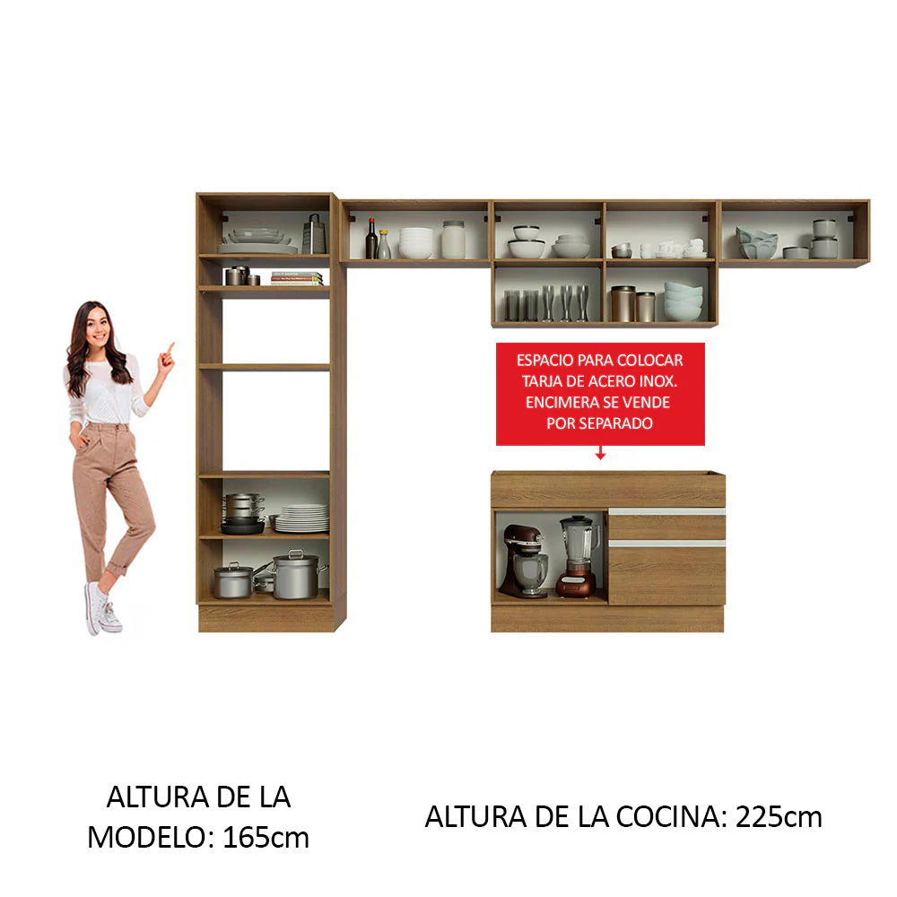 Combo completo de Cocina 350cm Marrón Glamy Madesa 01 - Image 4