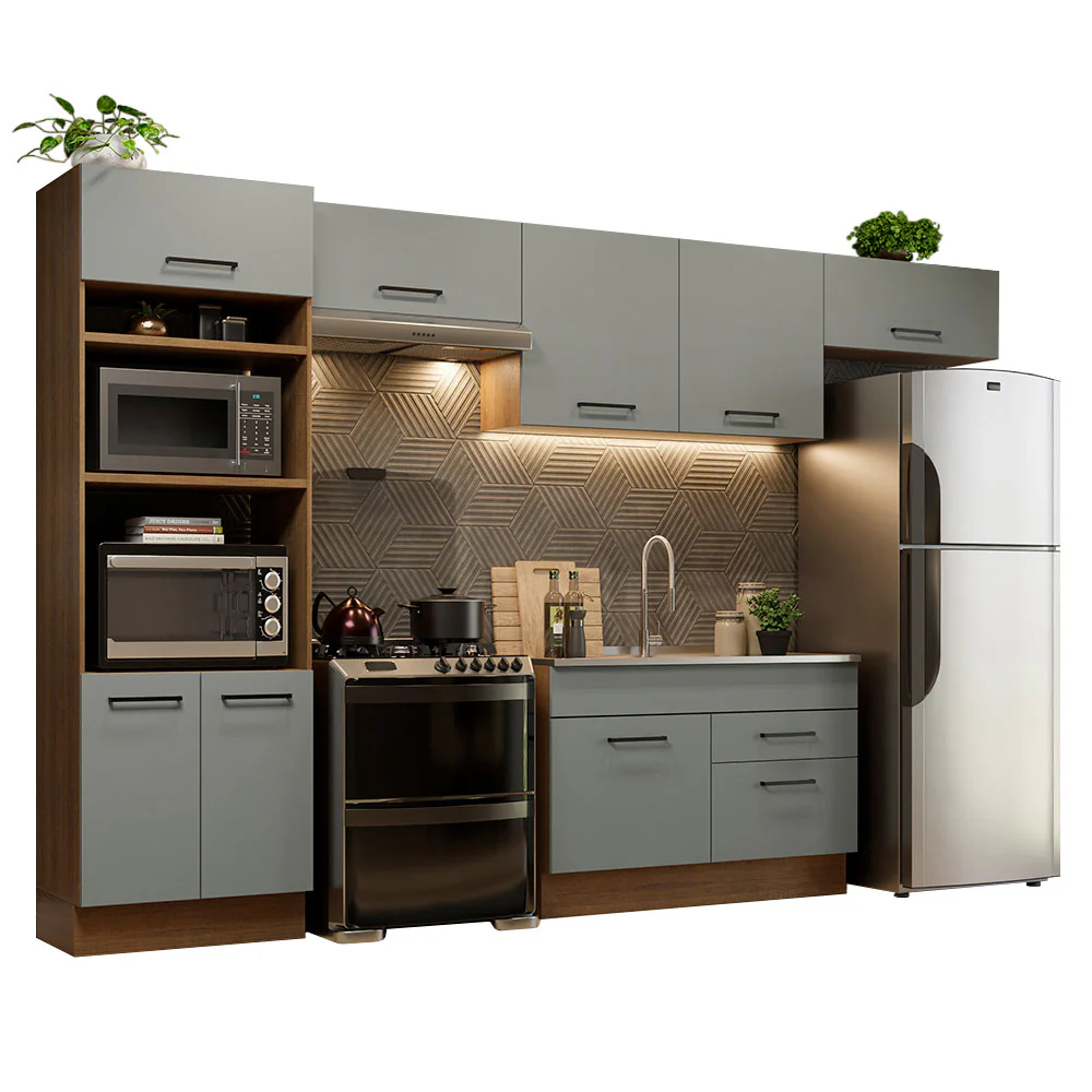 Combo completo de Cocina 350cm Marrón/Gris Agata Madesa 01 - Image 2
