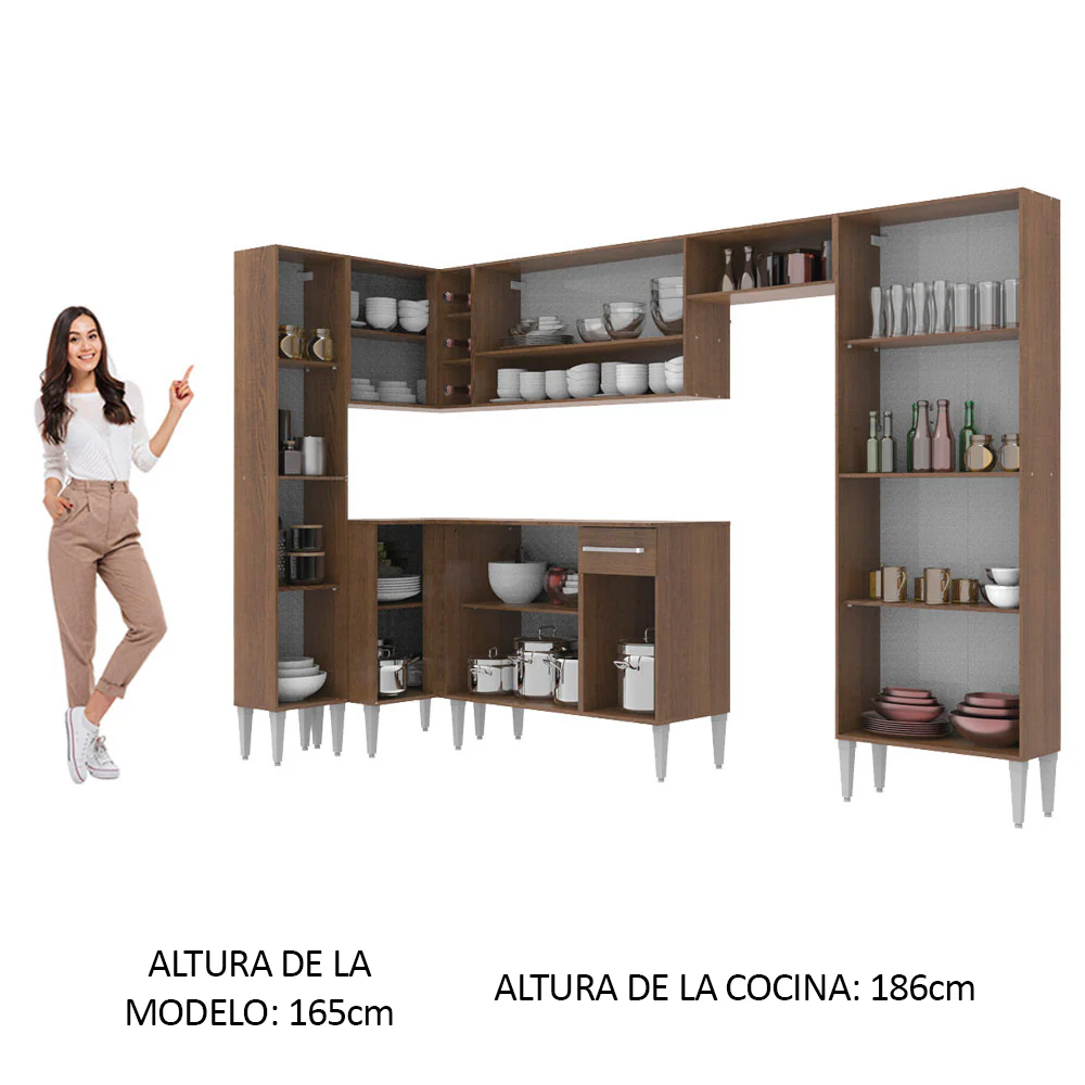 Combo completo de Cocina 385cm Marrón/Blanco Emilly Love Madesa 01 - Image 5