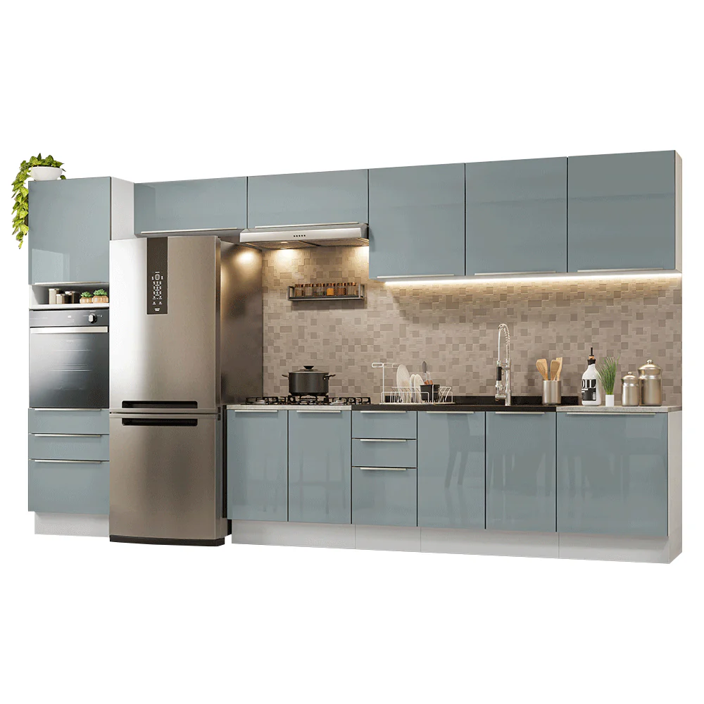 Combo completo de Cocina 400 cm Blanco/Gris Lux Madesa 02 - Image 3