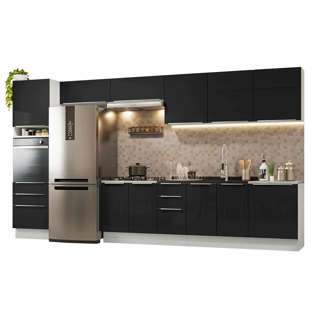 Combo completo de Cocina 400 cm Blanco/Negro Lux Madesa 02 - Image 3