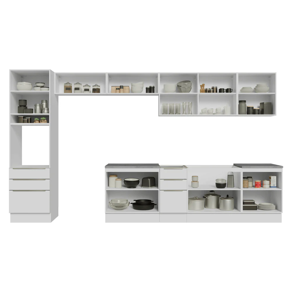Combo Completo de Cocina 400 x 60 cm Blanco Aterciopelado Lux Madesa - Image 6