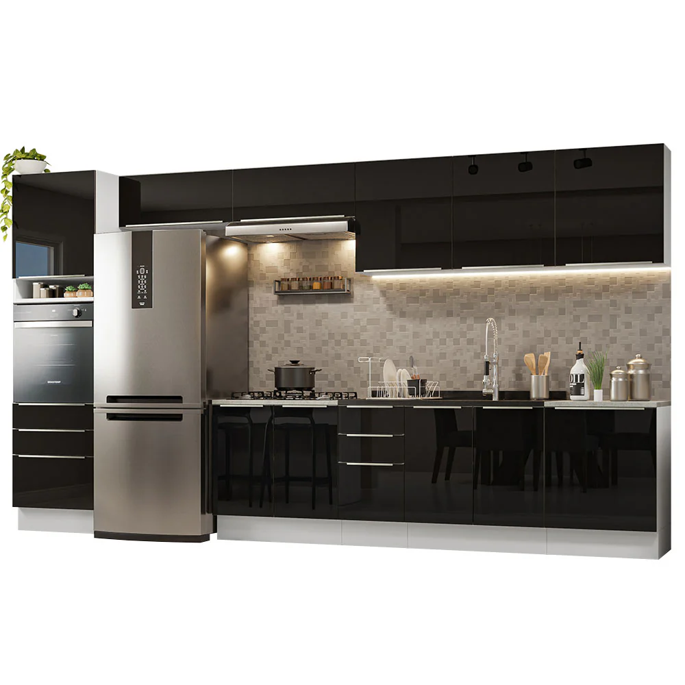 Combo completo de Cocina 400cm Blanco/Negro Lux da Thauane Madesa - Image 2