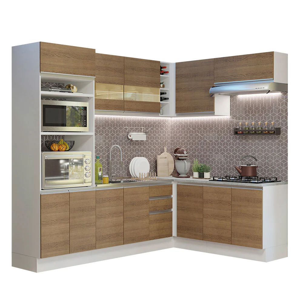 Combo completo de Cocina Esquinera 419cm Glamy Madesa 01 - Blanco - Image 3