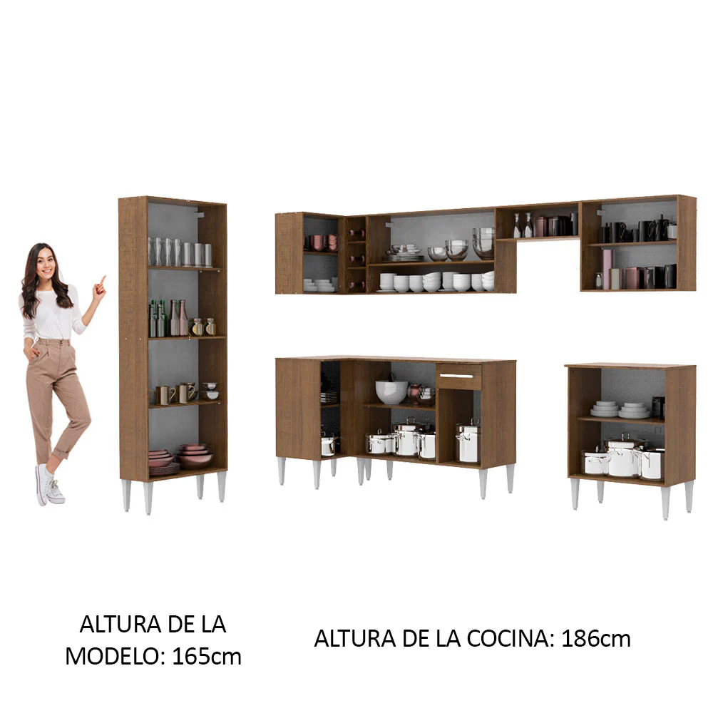 Combo completo de Cocina Esquinera 481cm Emilly Moon Madesa 01 - Image 5