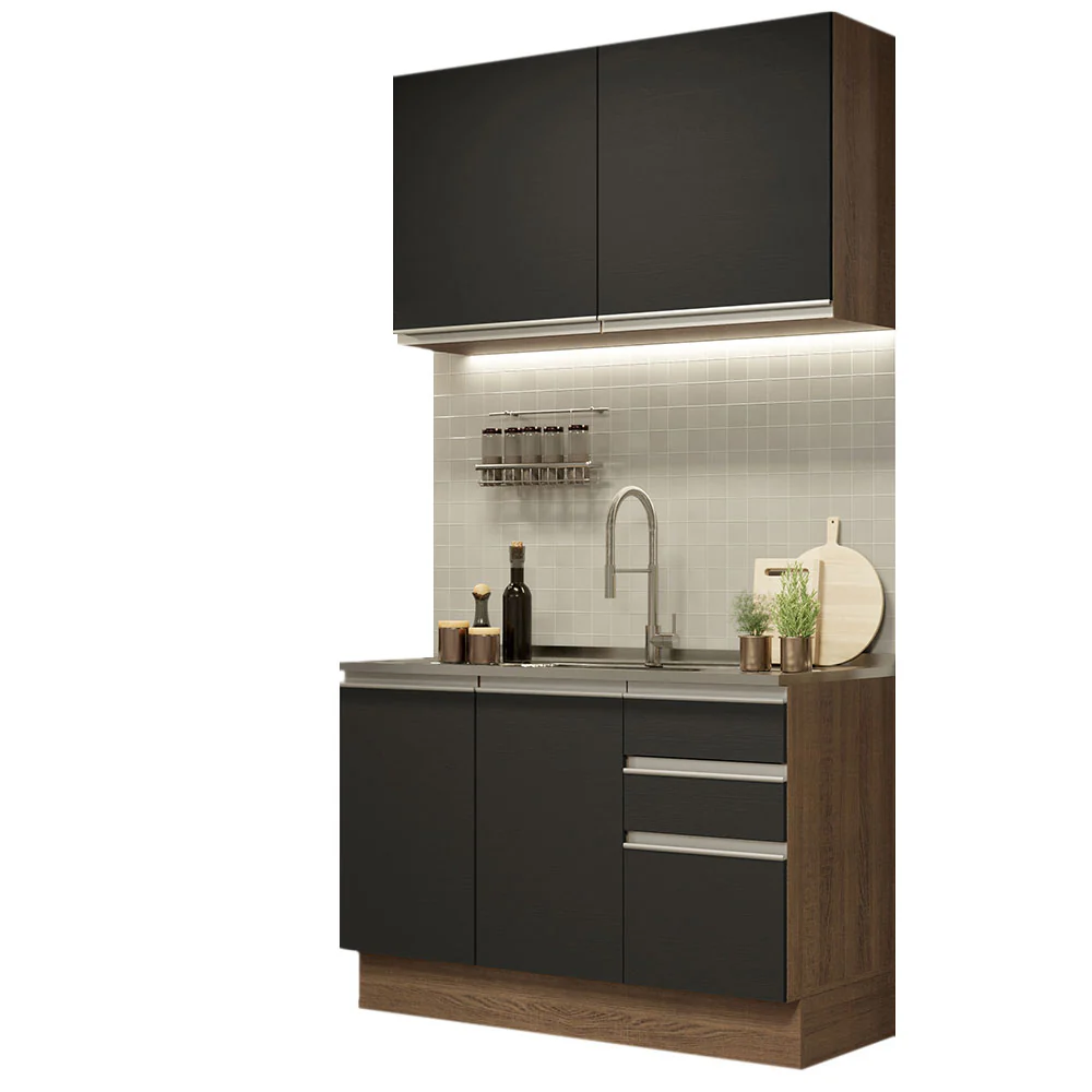 Combo de Cocina 120cm Glamy Madesa 03 Marrón/Negro - Image 3