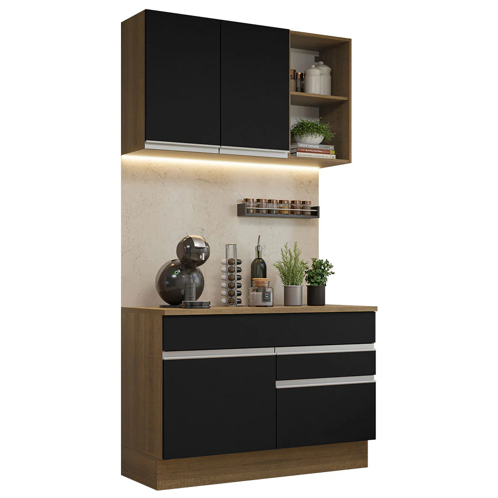 Combo de Cocina 120cm Glamy Madesa 08 Marrón/Negro - Image 3