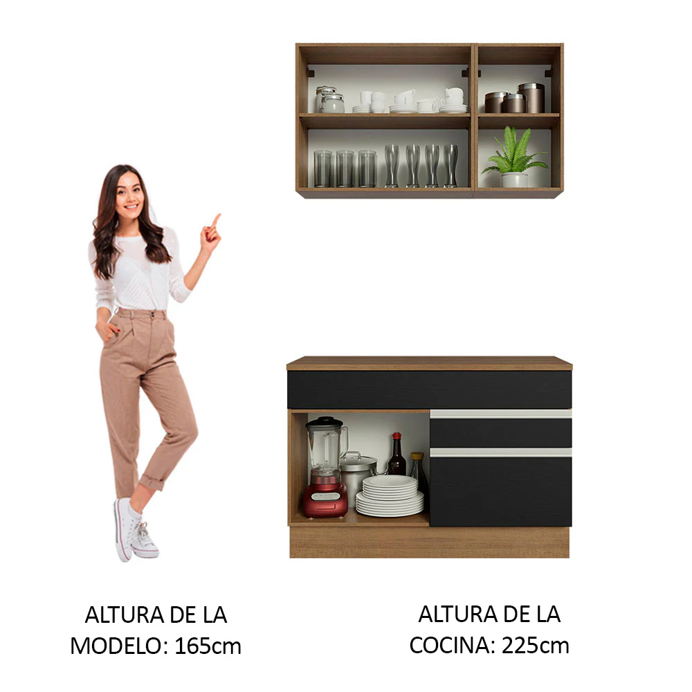 Combo de Cocina 120cm Glamy Madesa 08 Marrón/Negro - Image 4