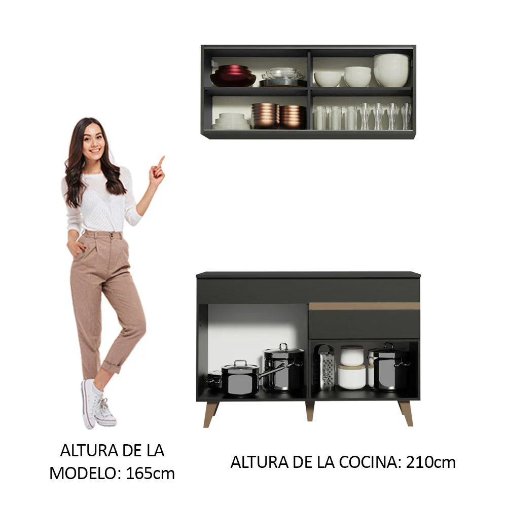 Combo de Cocina Compacta 120cm Reims Negro 01 - Image 5
