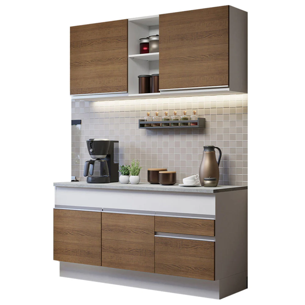 Combo de Cocina 150cm Glamy Madesa 01 Blanco/Marrón - Image 3