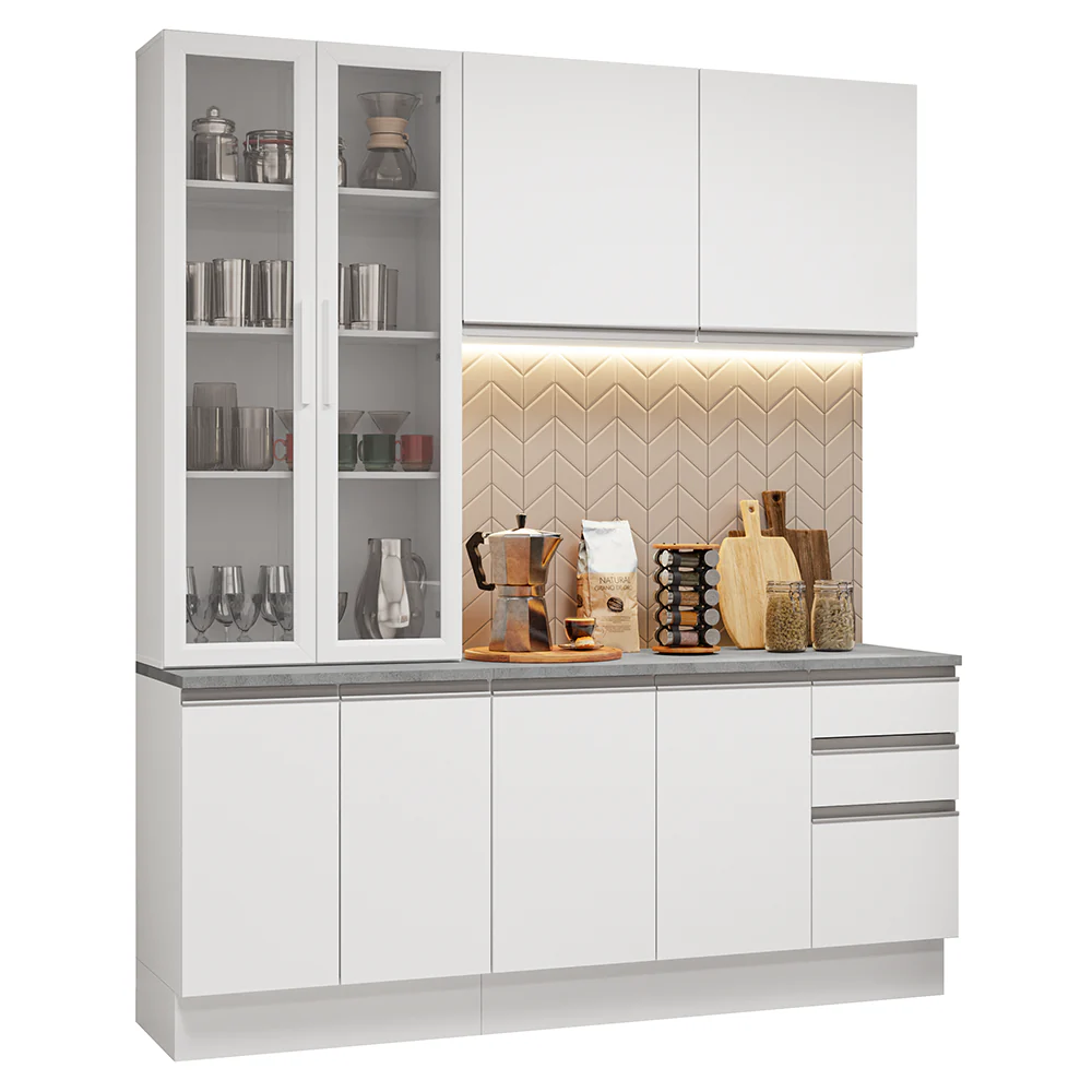 Combo de Cocina con Cristalero 190 cm Madesa Glamy BB 05 - Image 3