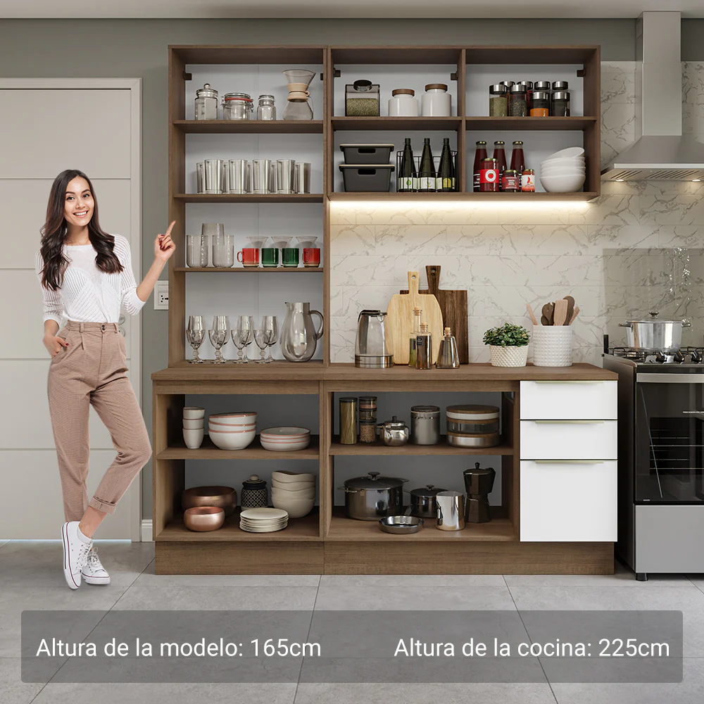 Combo de Cocina con Cristalero 190 cm Madesa Lux MB 02 - Image 4