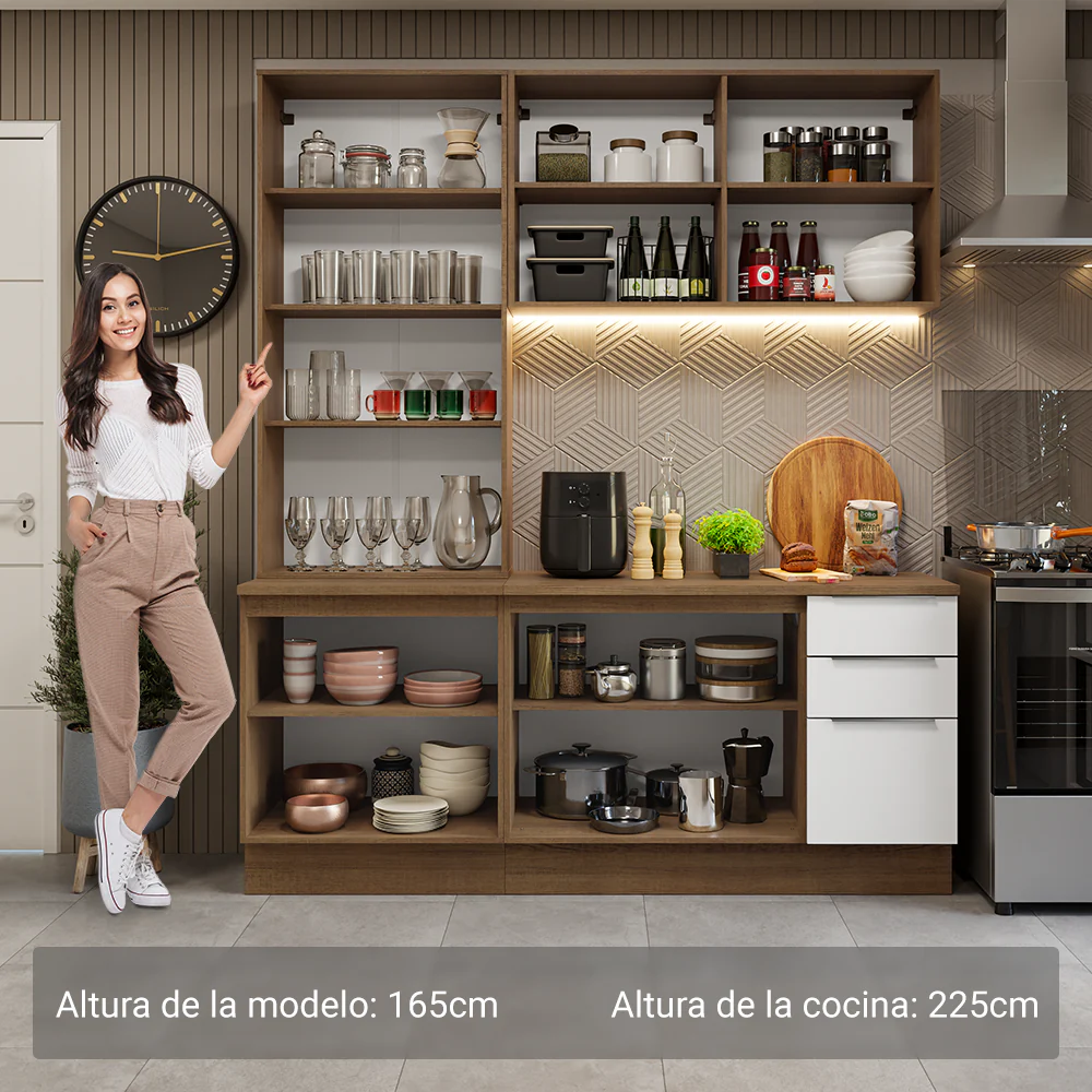 Combo completo de Cocina con Cristalero 190 cm Madesa Stella MB 11 - Image 4