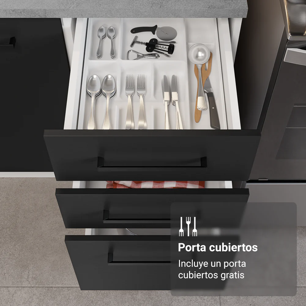 Combo completo de Cocina con Cristalero 270 cm Madesa Agata BN 11 - Image 8