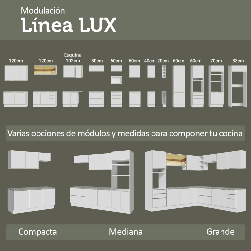 Combo completo de Cocina con Cristalero 270 cm Madesa Lux BB 04 - Image 10