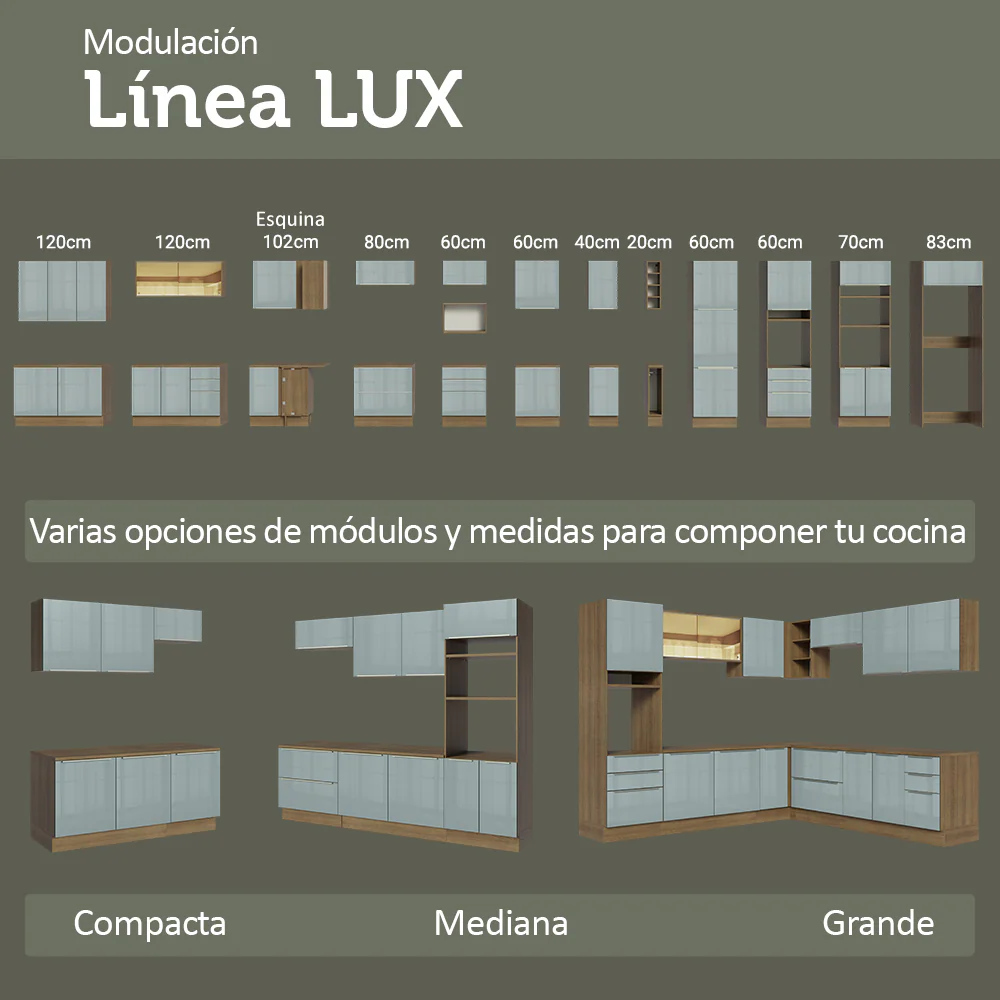 Combo completo de Cocina con Cristalero 270 cm Madesa Lux MG 04 - Image 10