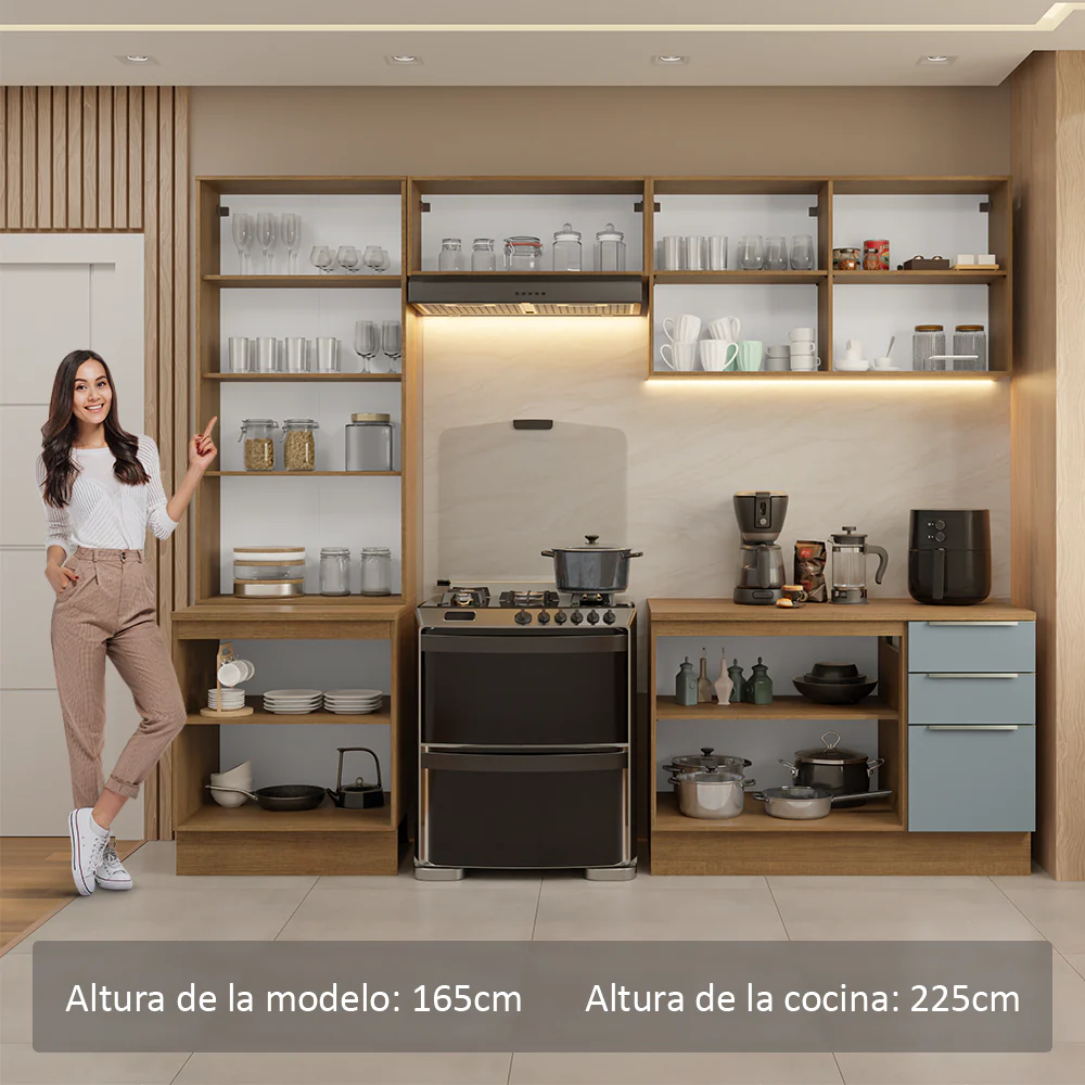 Combo completo de Cocina con Cristalero 270 cm Madesa Lux MG 04 - Image 5