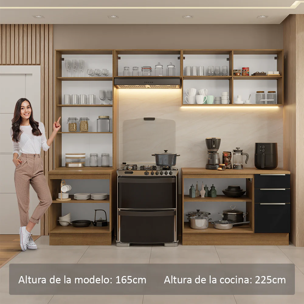 Combo completo de Cocina con Cristalero 270 cm Madesa Lux MN 04 - Image 5