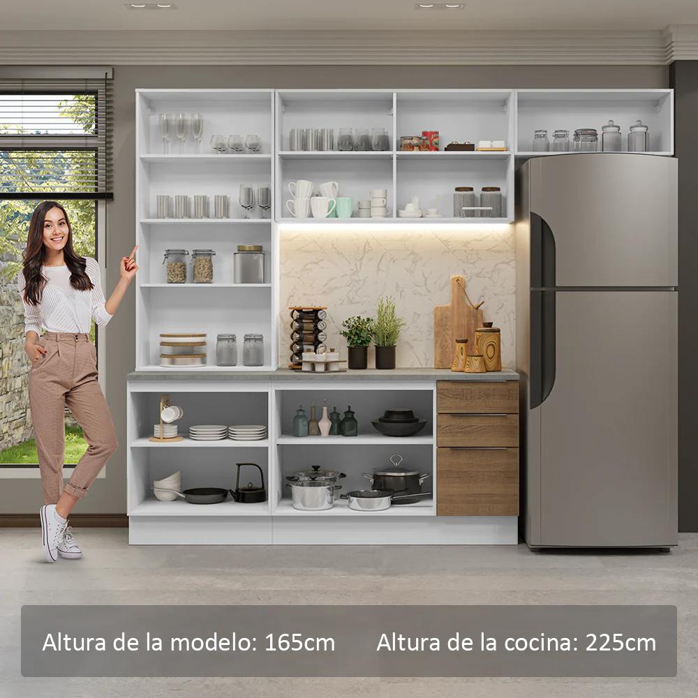 Combo completo de Cocina con Cristalero 270 cm Madesa Stella BM 01 - Image 5