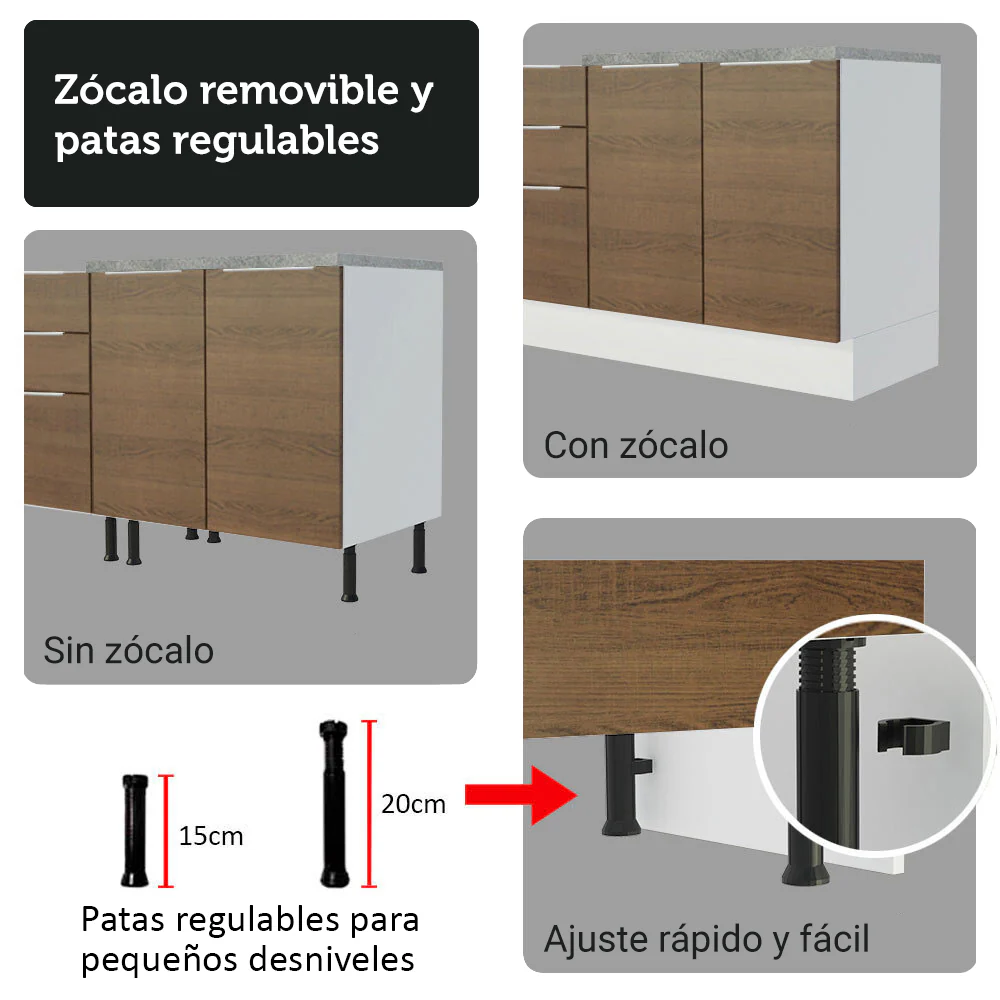 Combo completo de Cocina con Cristalero 270 cm Madesa Stella BM 01 - Image 9
