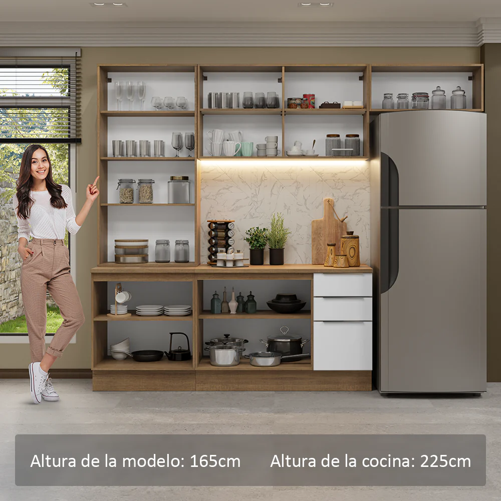 Combo completo de Cocina con Cristalero 270 cm Madesa Stella MB 11 - Image 5