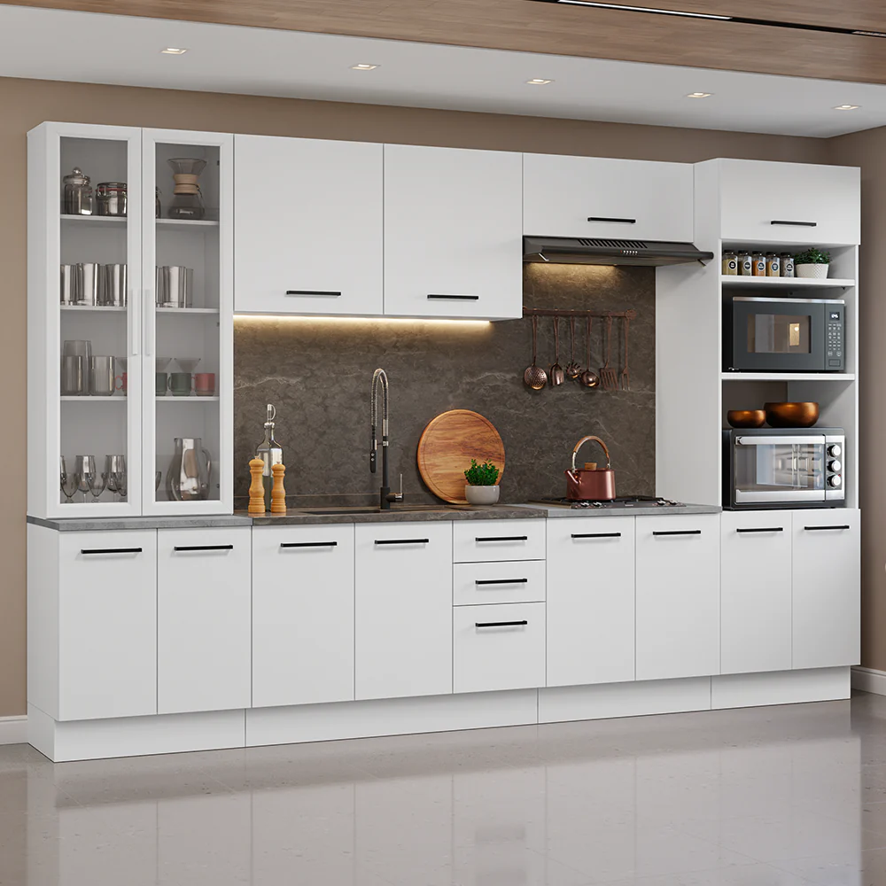 Combo completo de Cocina con Cristalero 340 cm Madesa Agata BB 01