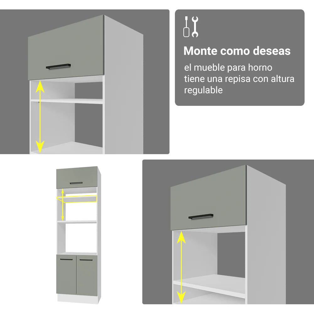 Combo completo de Cocina con Cristalero 340 cm Madesa Agata BG 01 - Image 9