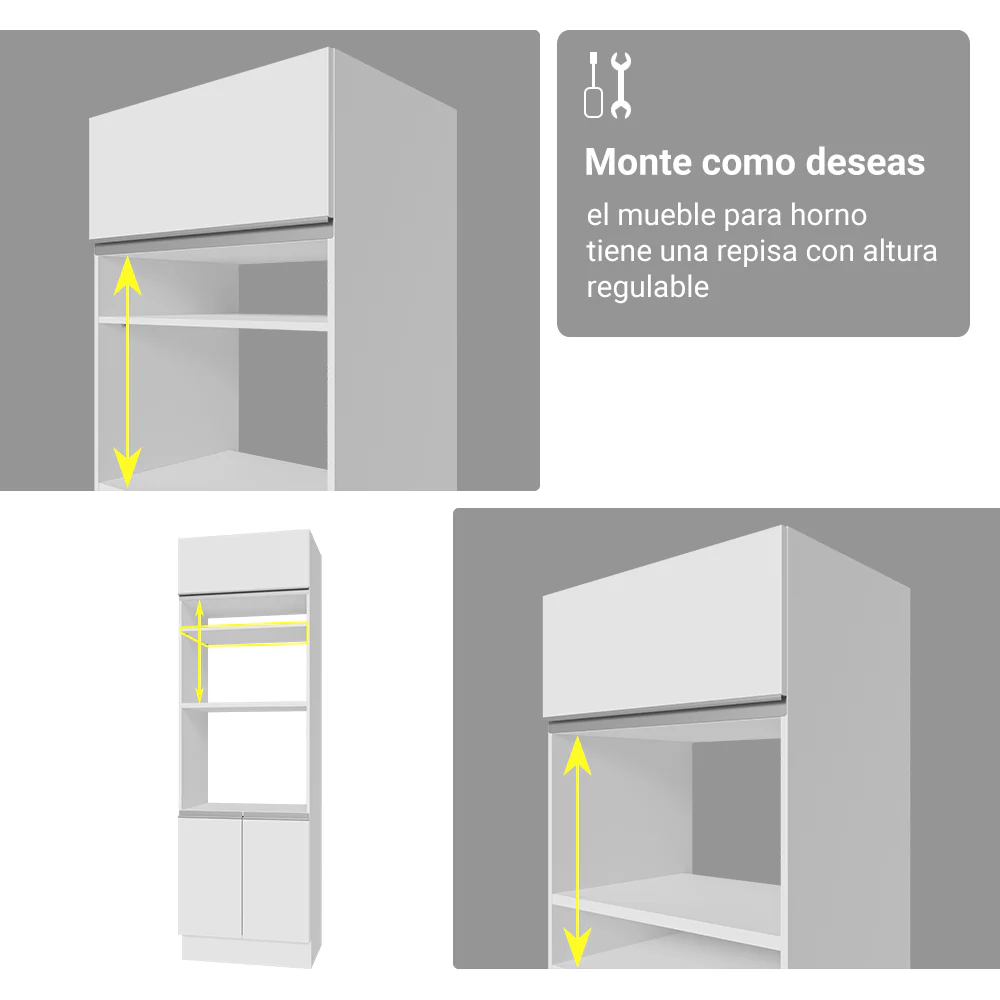 Combo completo de Cocina con Cristalero 340 cm Madesa Glamy BB 01 - Image 9