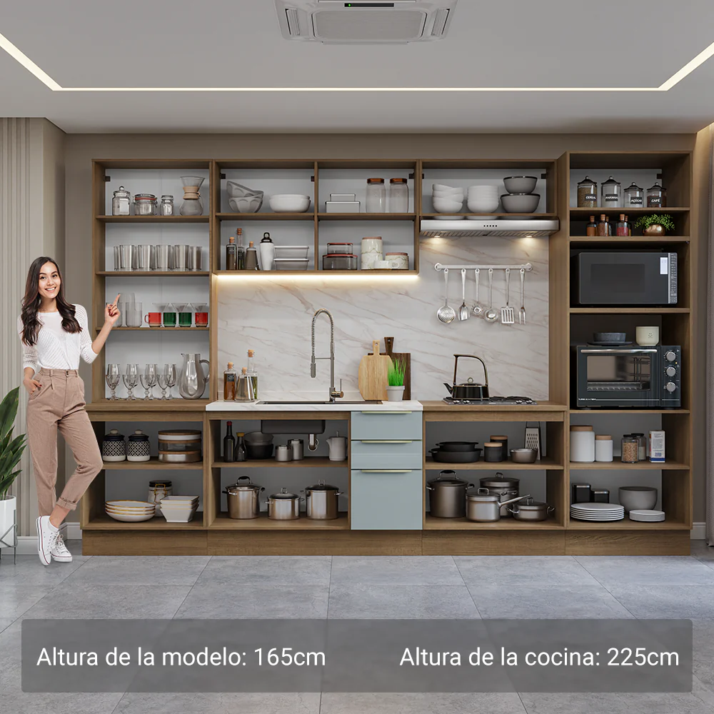 Combo completo de Cocina con Cristalero 340 cm Madesa Lux MG 02 - Image 3
