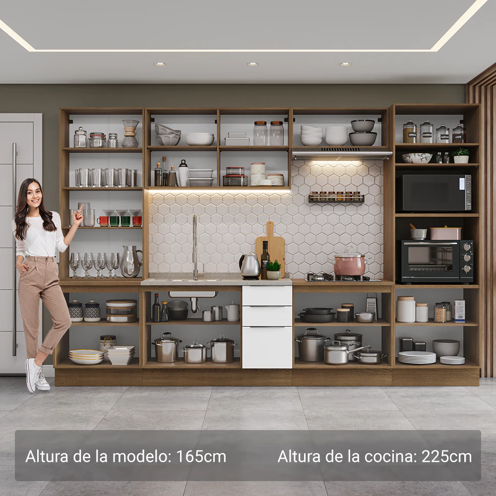 Combo completo de Cocina con Cristalero 340 cm Madesa Stella MB 01 - Image 3