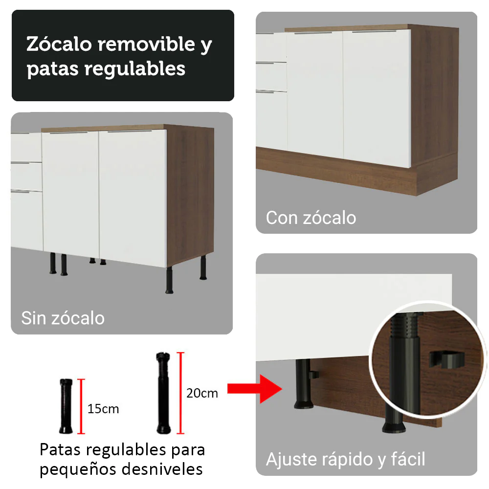 Combo completo de Cocina con Cristalero 340 cm Madesa Stella MB 01 - Image 8