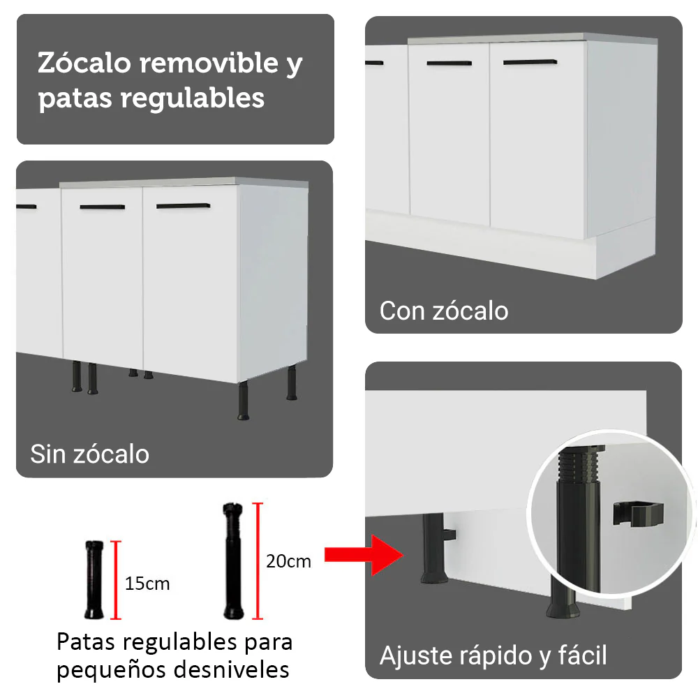 Combo completo de Cocina Esquinera con Cristalero 549 cm Madesa Agata BB 01 - Image 9