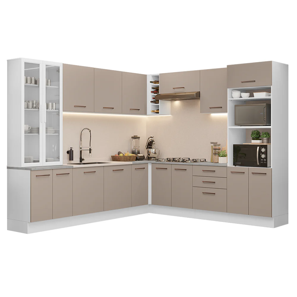 Combo completo de Cocina Esquinera  con Cristalero 549 cm Madesa Agata BC 01 - Image 3