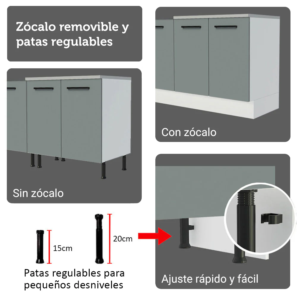 Combo completo de Cocina Esquinera con Cristalero 549 cm Madesa Agata BG 01 - Image 10