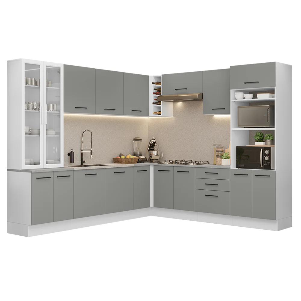 Combo completo de Cocina Esquinera con Cristalero 549 cm Madesa Agata BG 01 - Image 3