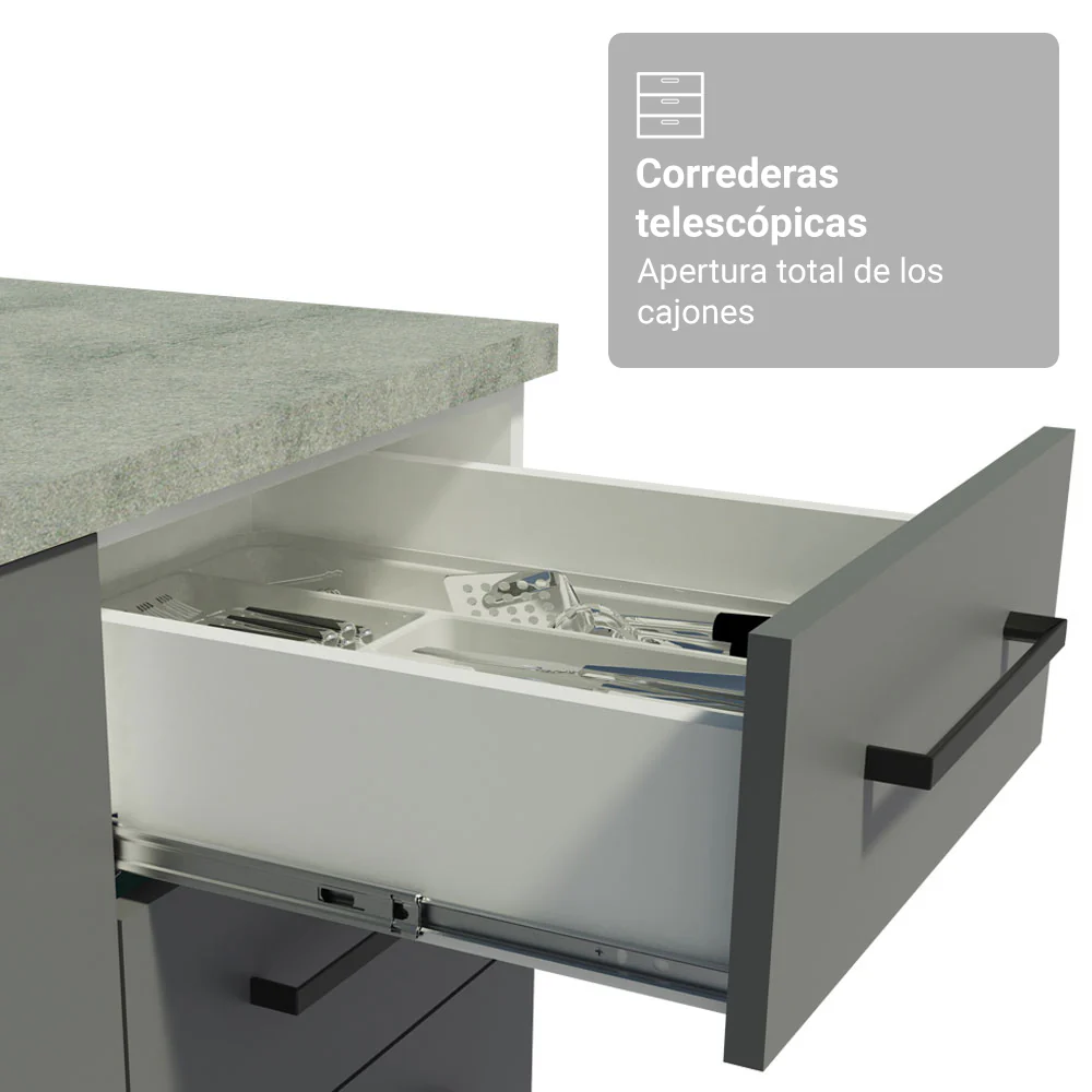 Combo completo de Cocina Esquinera con Cristalero 549 cm Madesa Agata BG 01 - Image 7