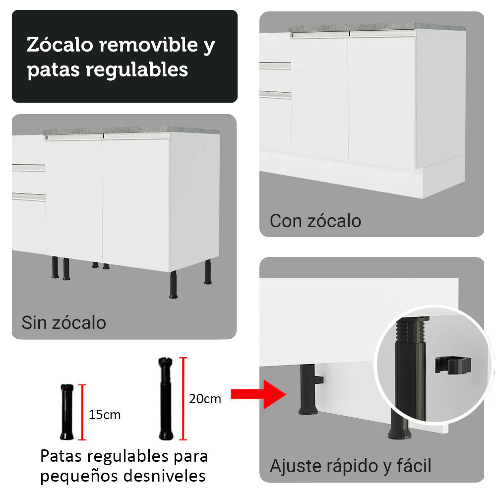 Combo completo de Cocina Esquinera con Cristalero 549 cm Madesa Glamy BB 01 - Image 10