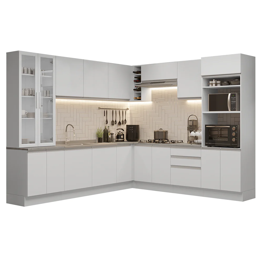 Combo completo de Cocina Esquinera con Cristalero 549 cm Madesa Glamy BB 01 - Image 3