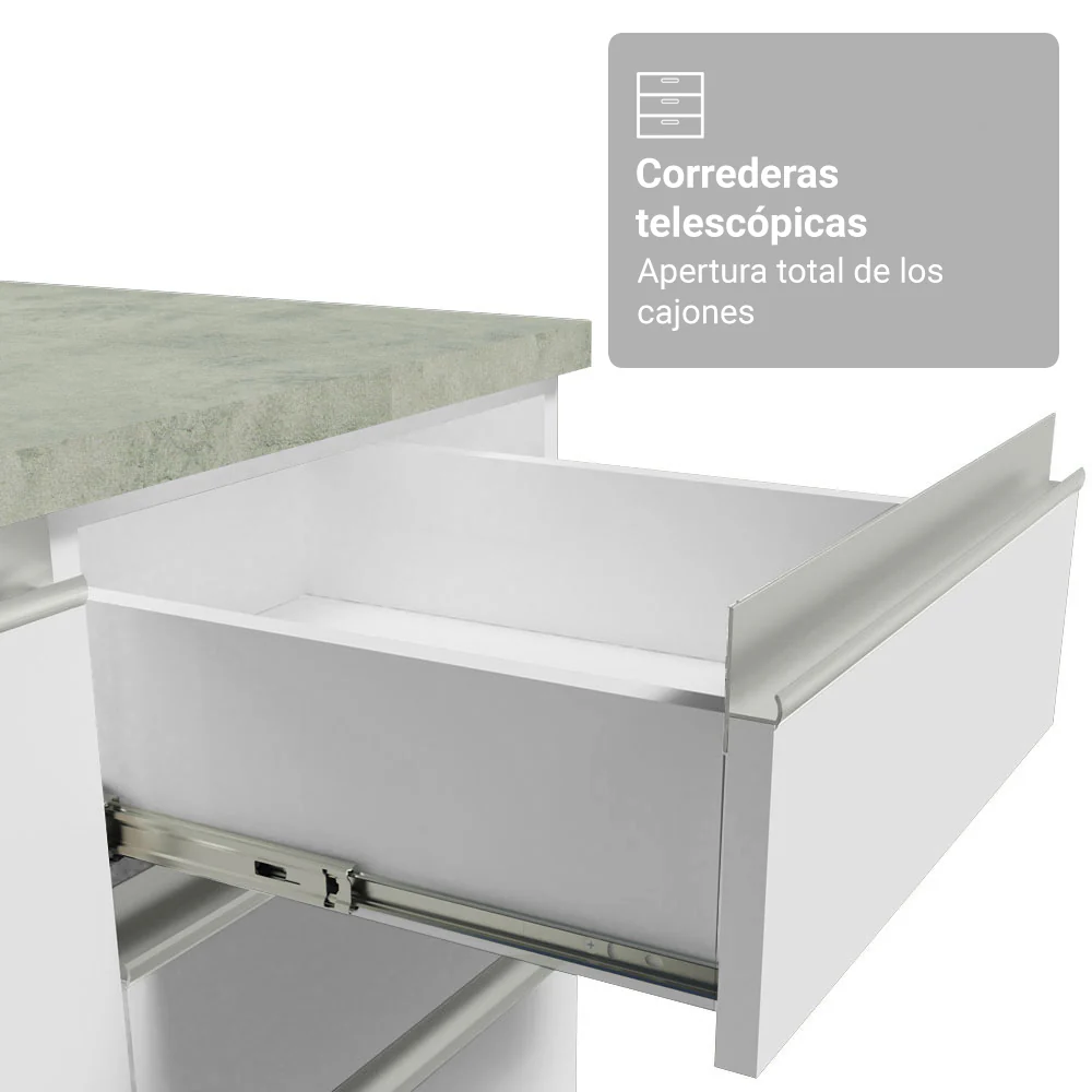 Combo completo de Cocina Esquinera con Cristalero 549 cm Madesa Glamy BB 01 - Image 7