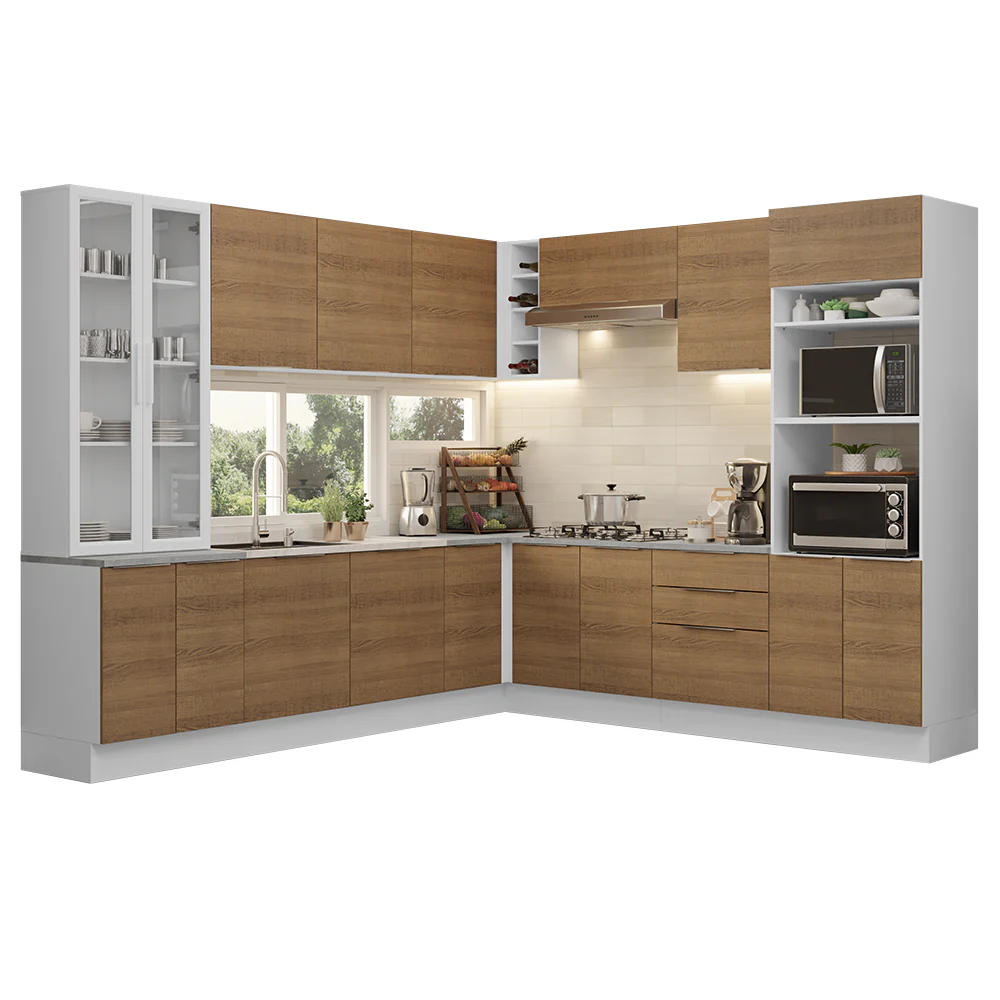 Combo completo de Cocina Esquinera con Cristalero 549 cm Madesa Stella BM 01 - Image 2
