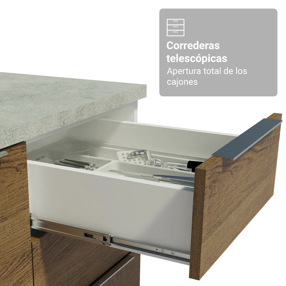 Combo completo de Cocina Esquinera con Cristalero 549 cm Madesa Stella BM 01 - Image 7