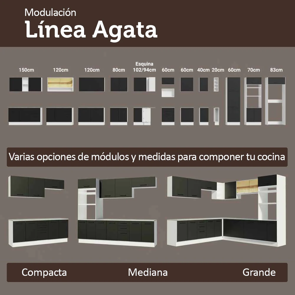 Combo completo de Cocina con Cristalero Madesa Agata BN 01 - Image 7
