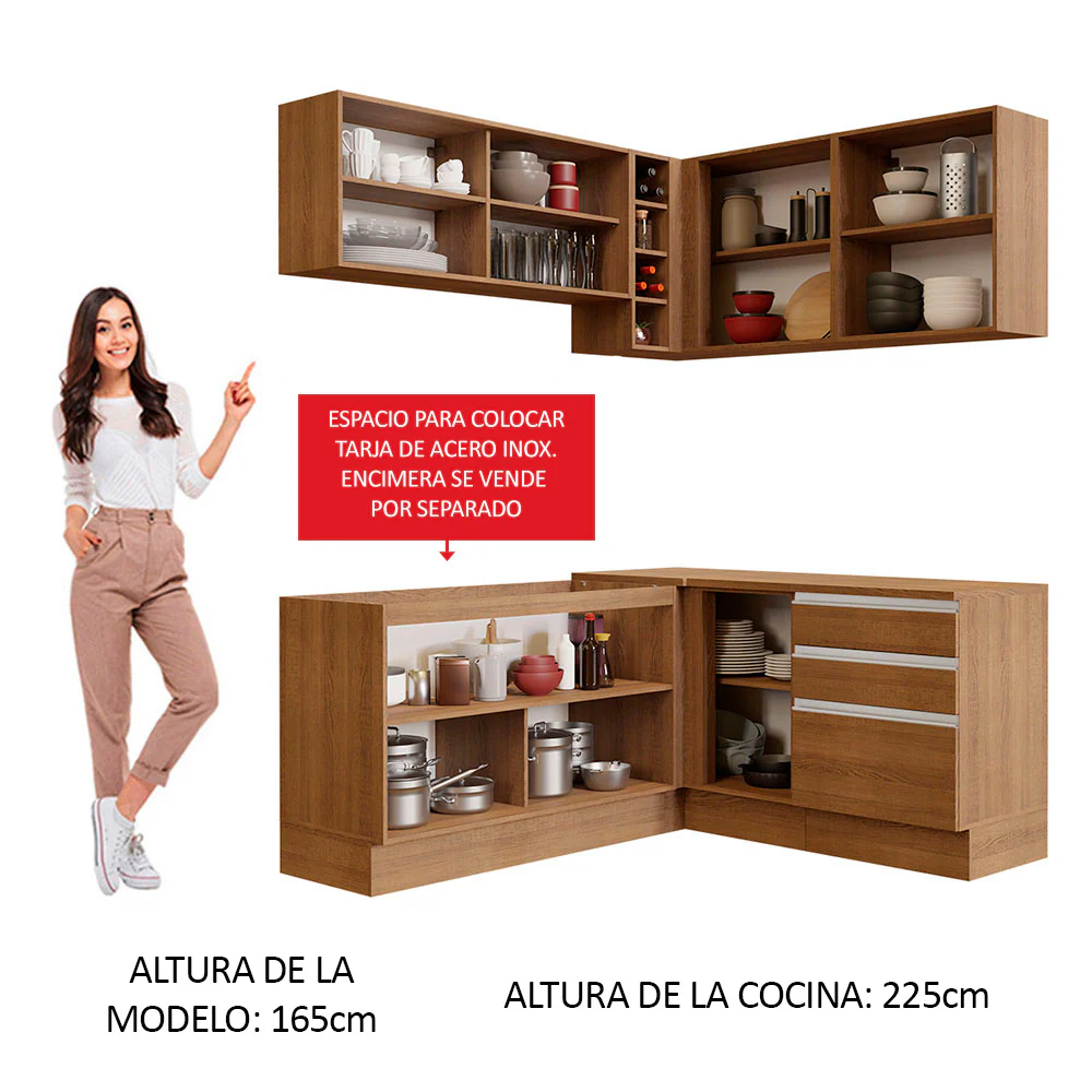 Combo completo de Cocina Esquinera 329cm Glamy Madesa 02 - Image 8